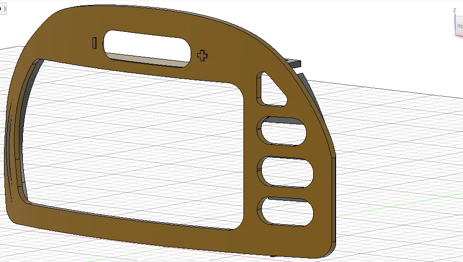 Havalandırma panelinin açıklıklarını ve bağlantı noktalarını gösteren CAD modeli